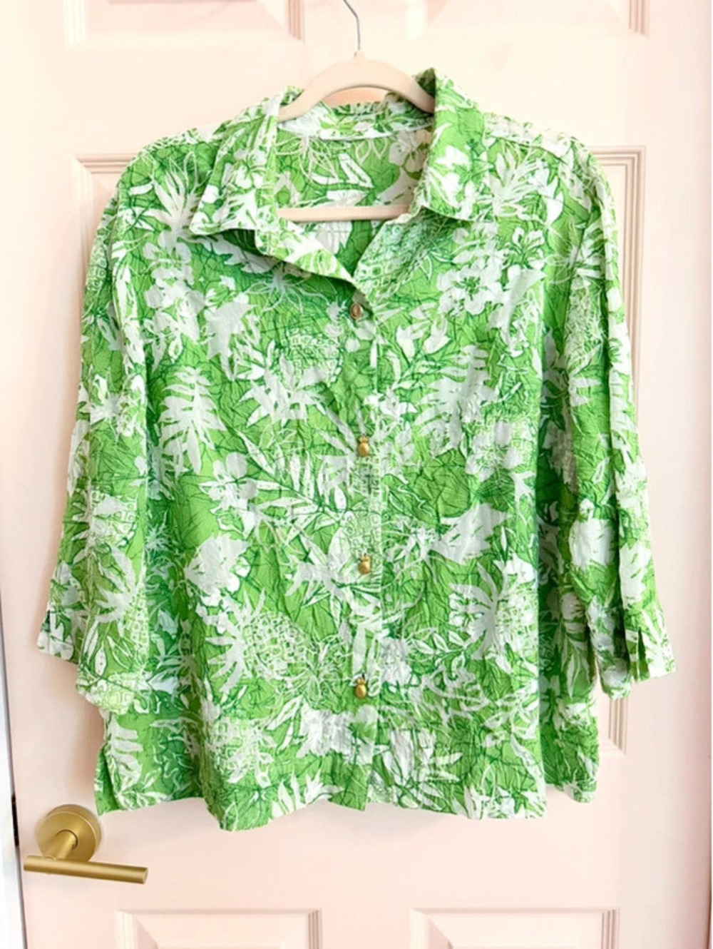 Green Hawaiian button up